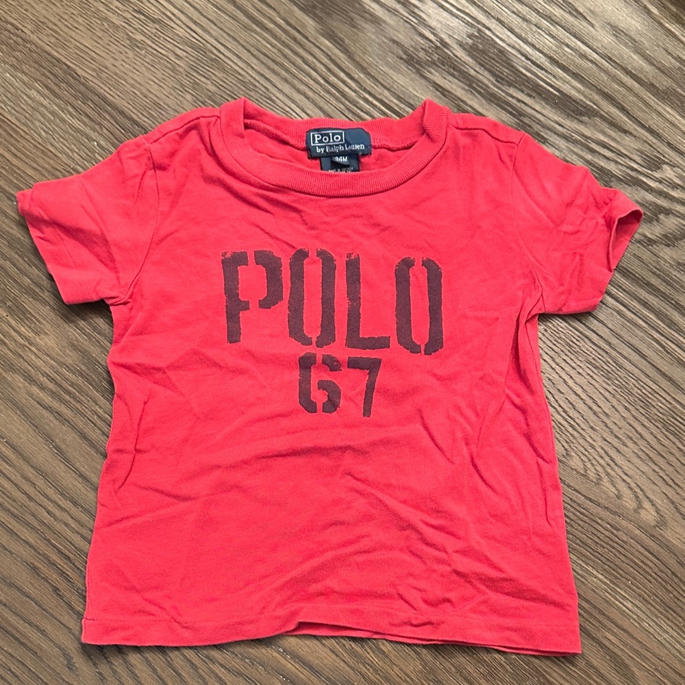 Polo by Ralph Lauren Kids Red Tee with Graphic Print 24 months